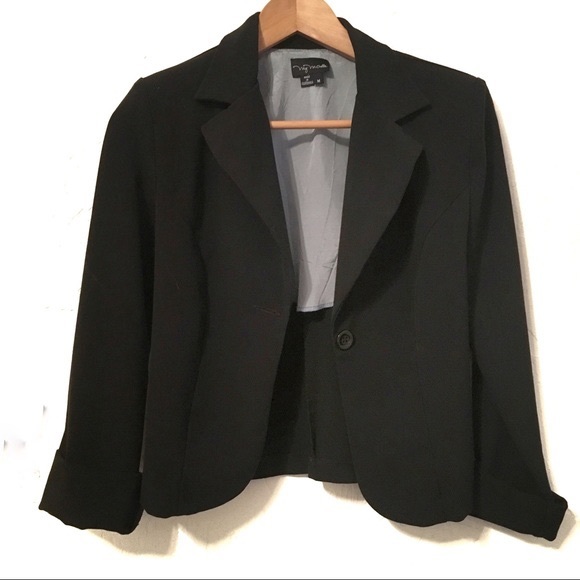 My Michelle solid black long sleeve blazer size M - Picture 2 of 4